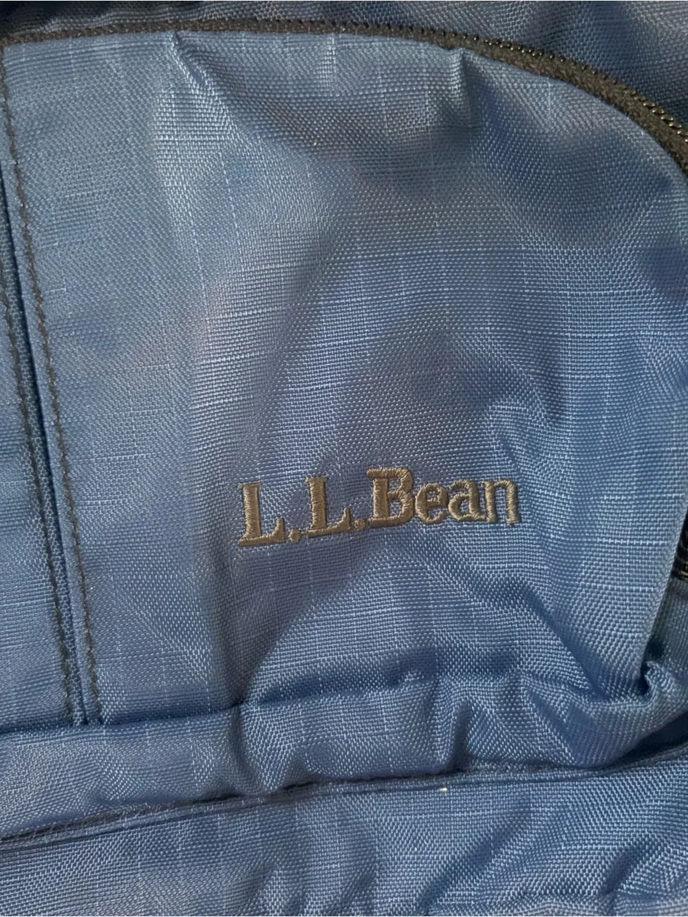 LL Bean Fanny Pack Large Blue Nylon Waist Bum Bag Multiple Pockets Adjustable